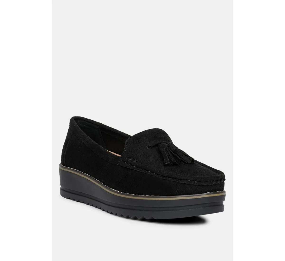 Daiki Platform Lug Sole Tassel Loafers by London Rag