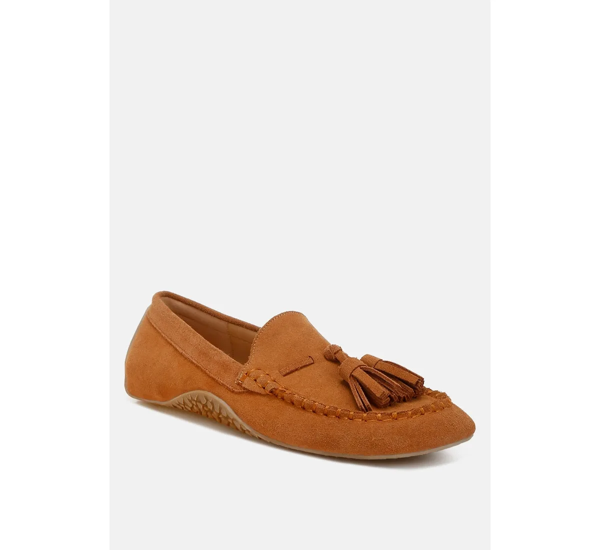 Kipstar Suede Round Toe Tassel Loafers
