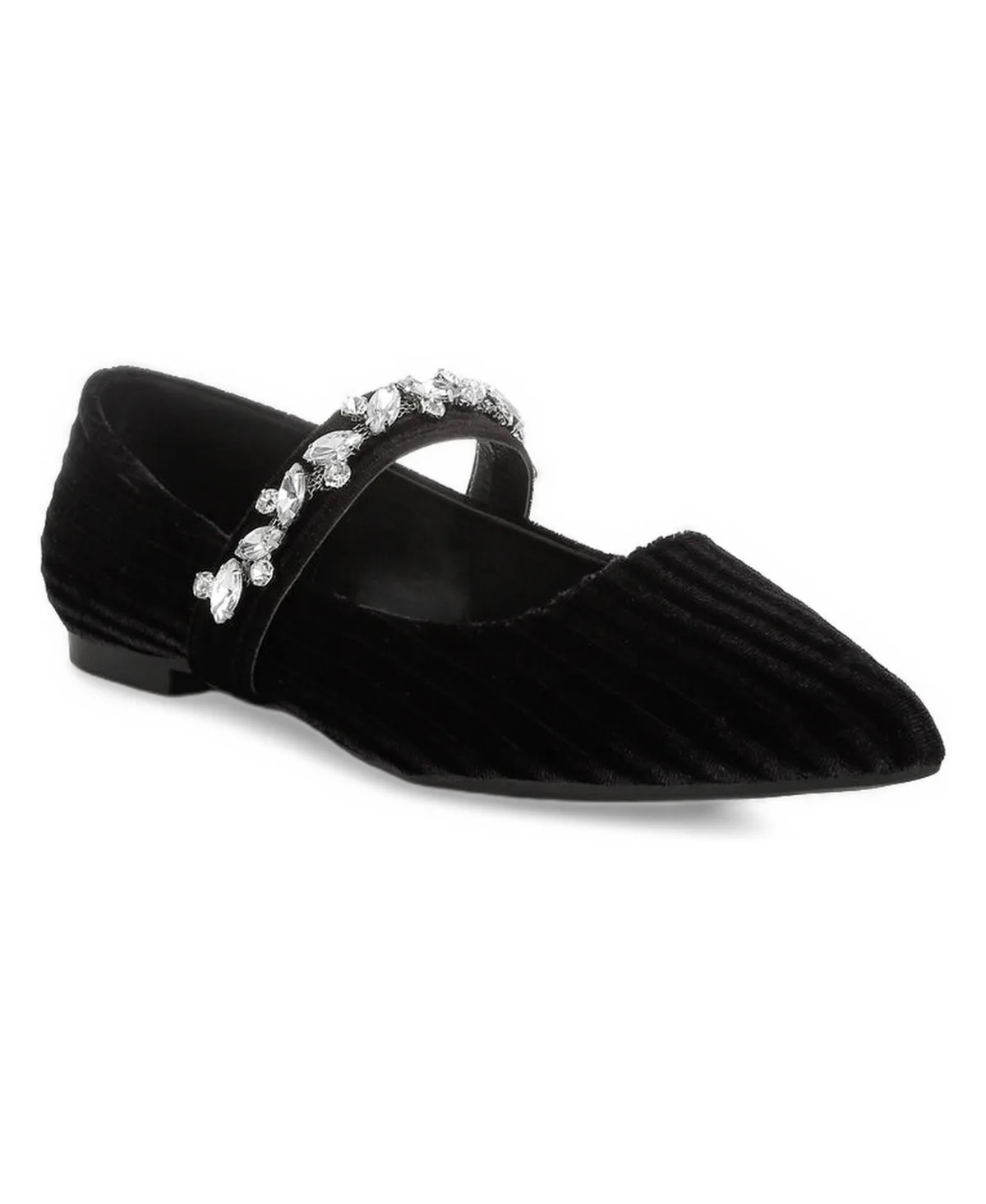 Dresden Diamante Brooch Velvet Ballerinas