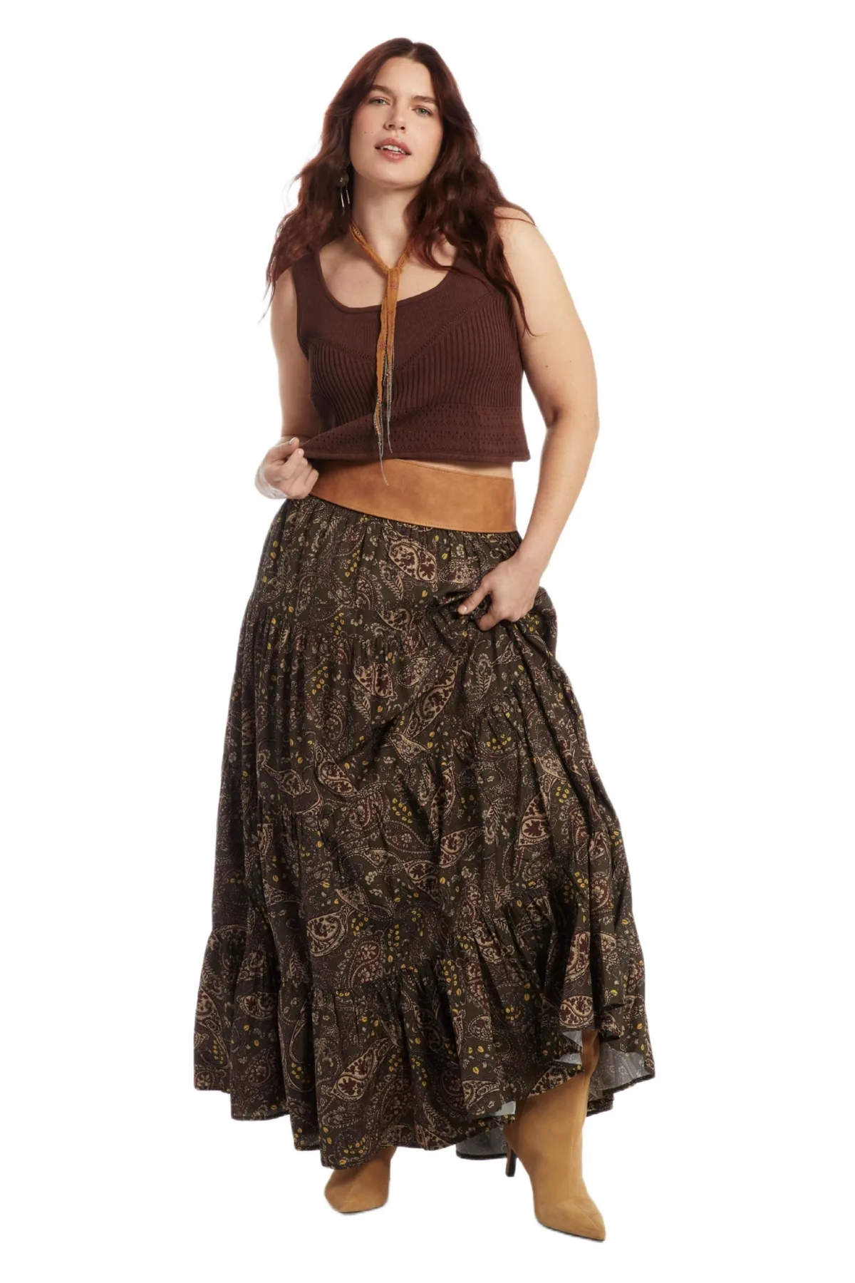 June and Vie Pointelle Cropped Sweater