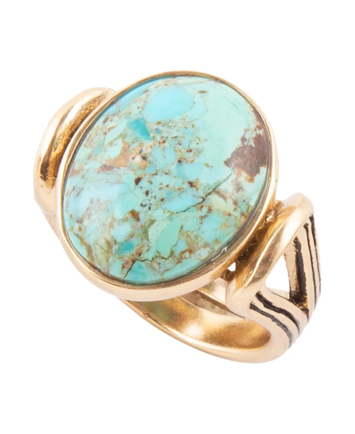Phoenix Genuine Blue Turquoise Oval Ring