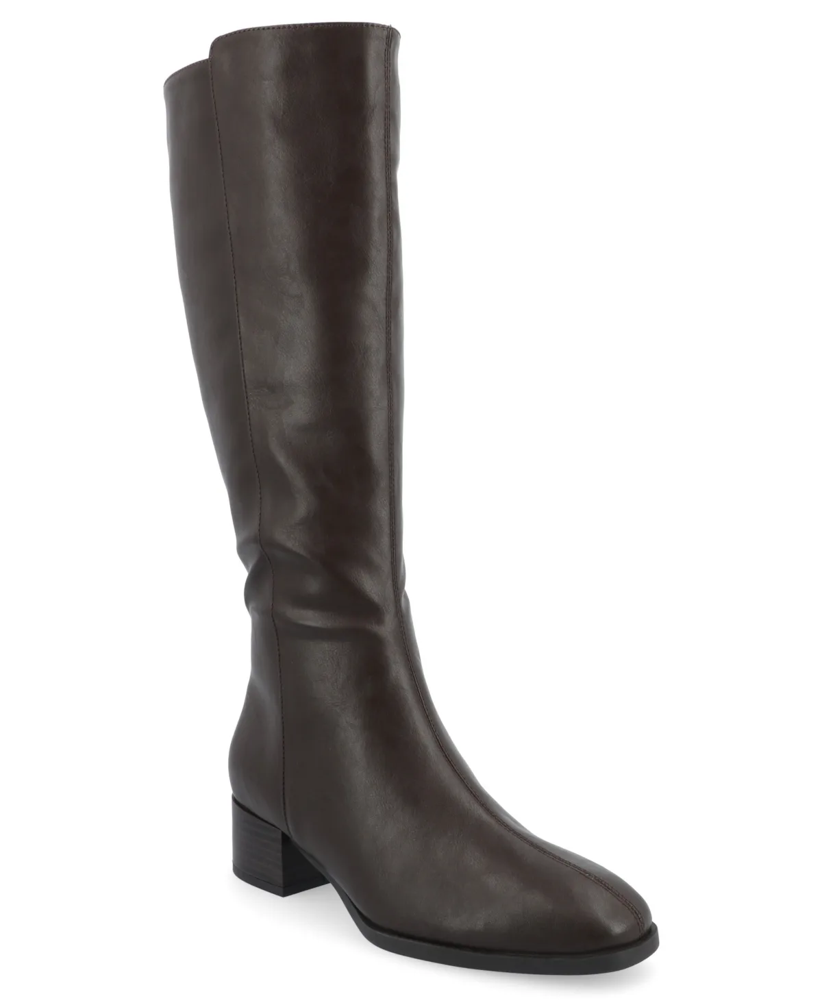 Devri Block Heel Extra Wide Calf Knee High Boots by Journee Collection