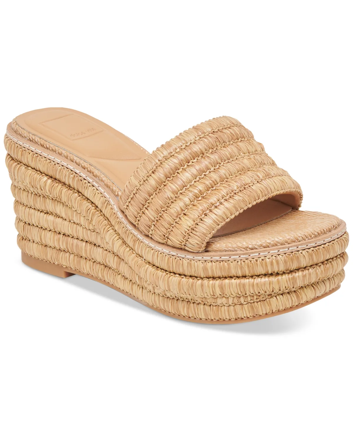 Throne Platform Raffia Wedge Sandals