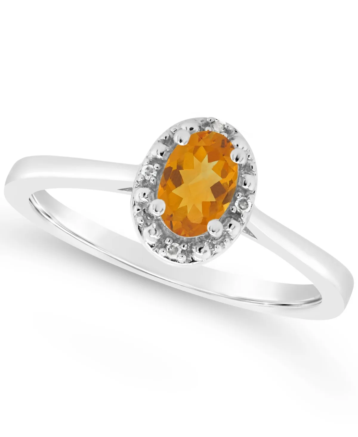 Diamond Accent and Garnet (1/2 ct. t.w.) Ring in Sterling Silver