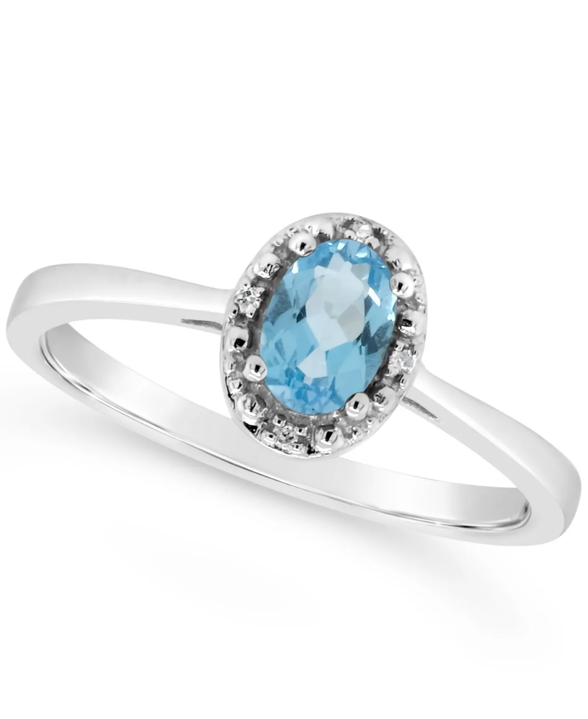 Diamond Accent and Garnet (1/2 ct. t.w.) Ring in Sterling Silver