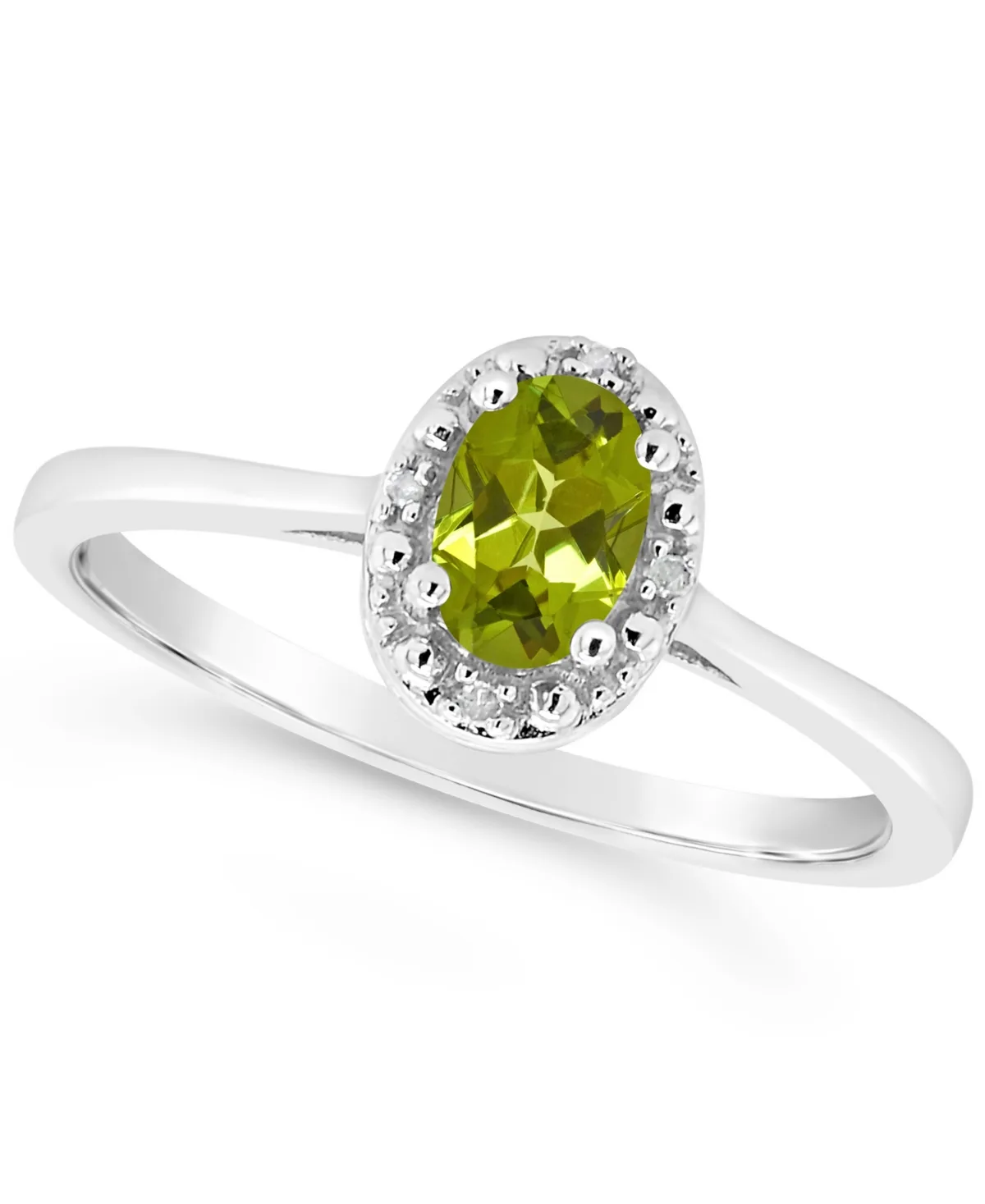Diamond Accent and Garnet (1/2 ct. t.w.) Ring in Sterling Silver