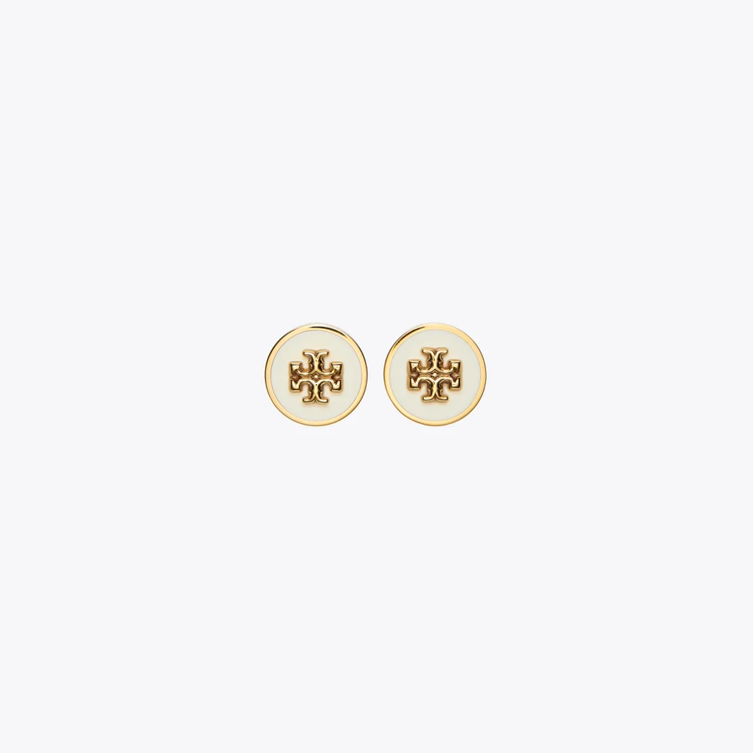Icon Enamel Circle-Stud Earrings