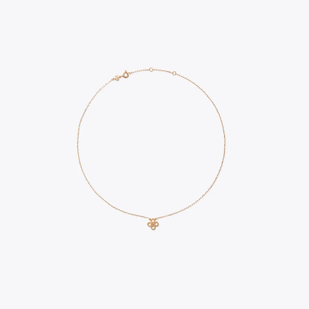 Forget Me Not Clover Pendant Necklace