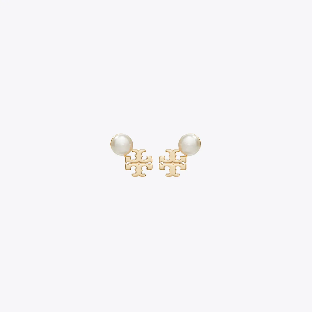 Moondance Logo and Pearl Stud Earrings