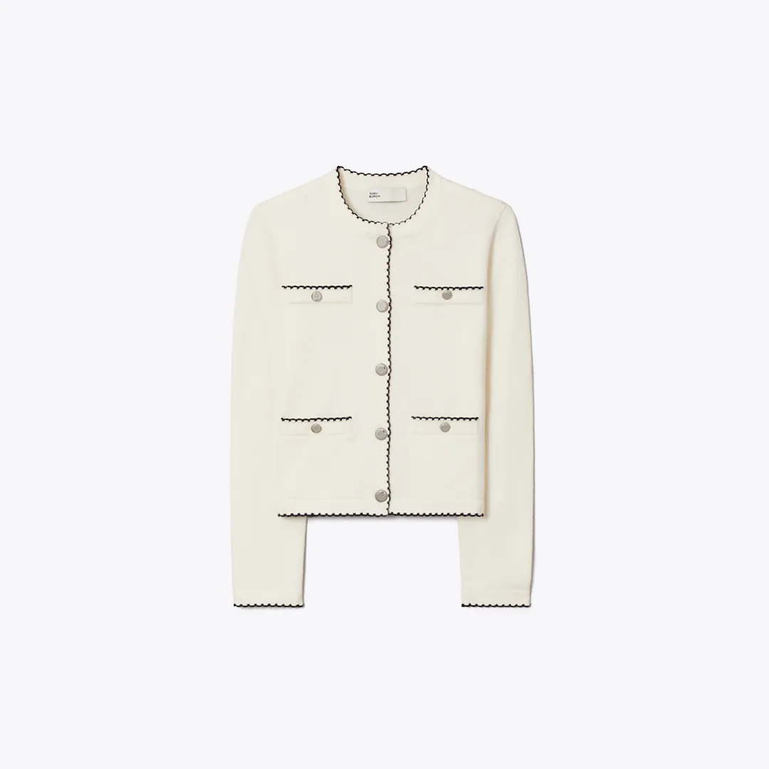 Kendra Wool Scalloped Cardigan