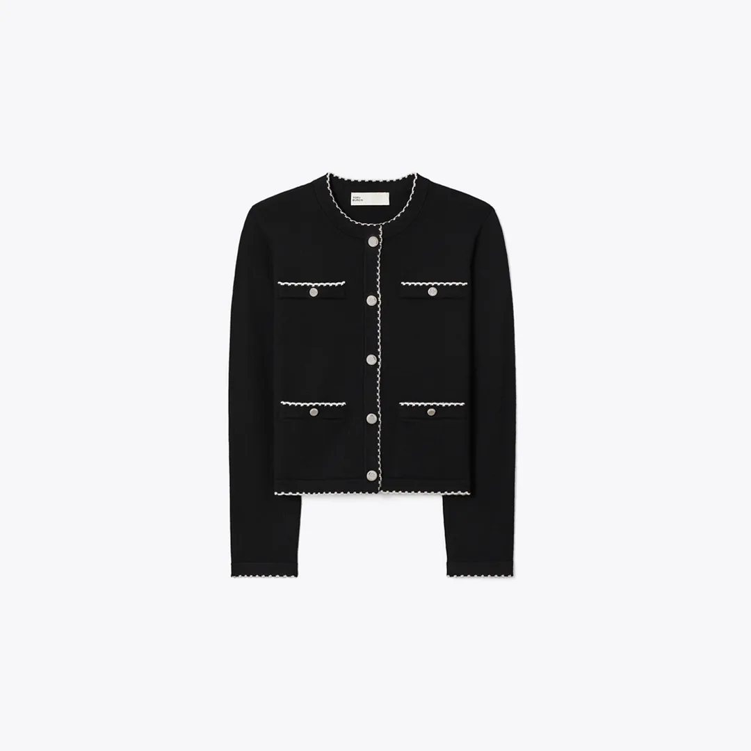 Kendra Wool Scalloped Cardigan