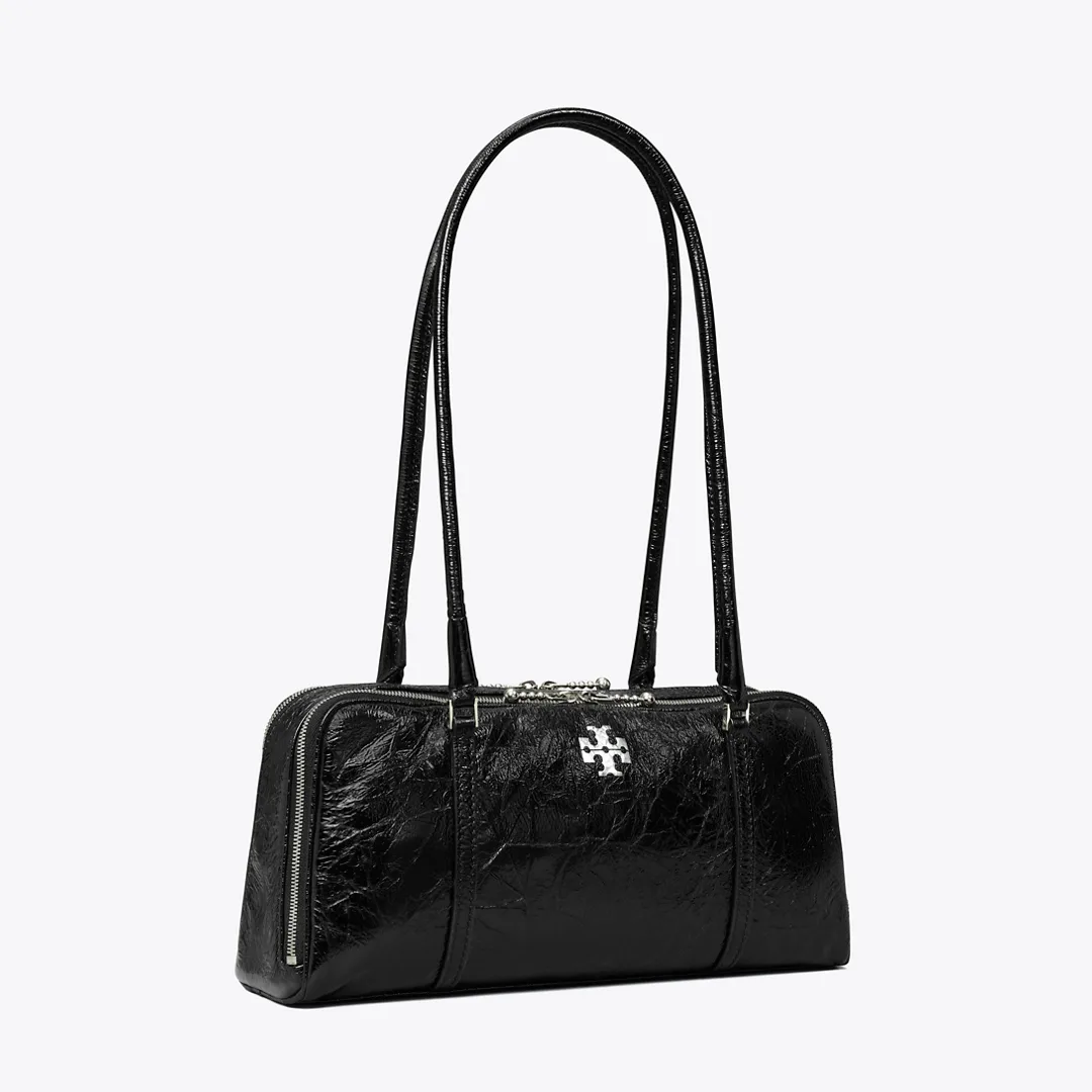 Small Crinkle Leather Marshmallow Satchel by Tory Burch