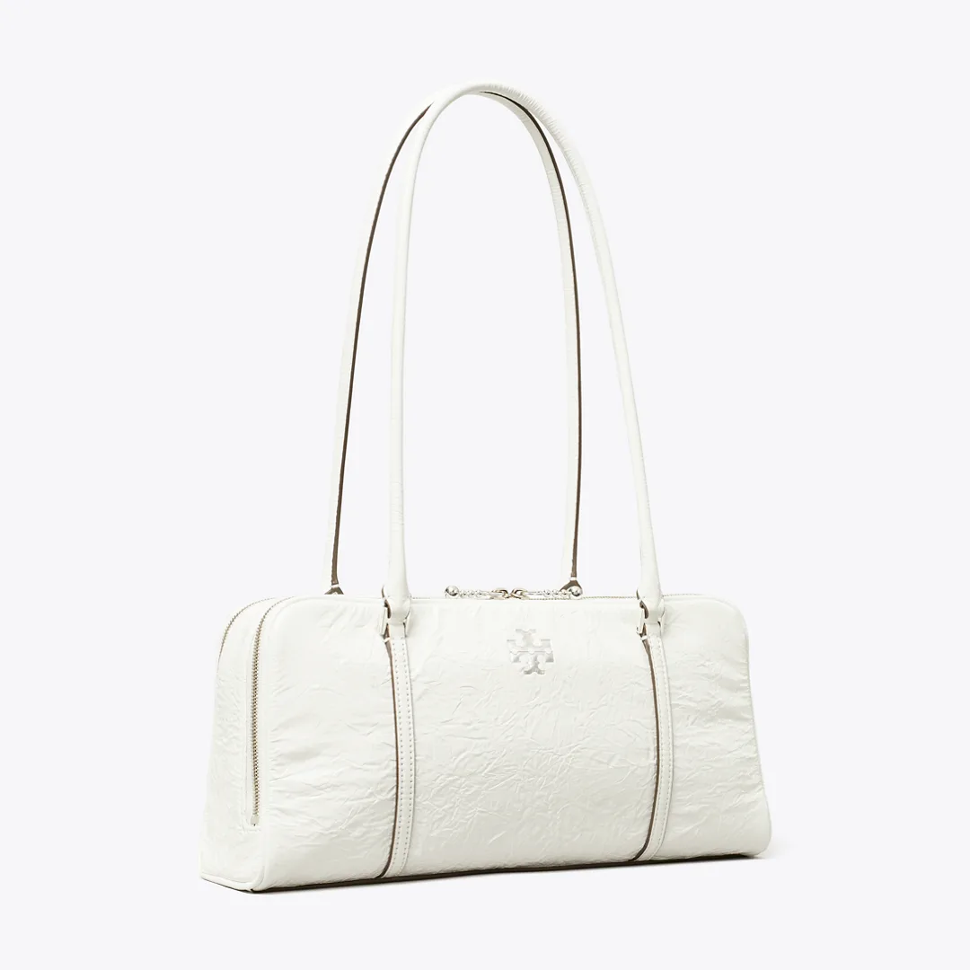 Small Crinkle Leather Marshmallow Satchel