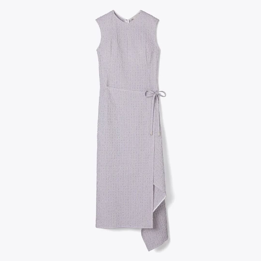 Asymmetric Cotton Wrap Dress