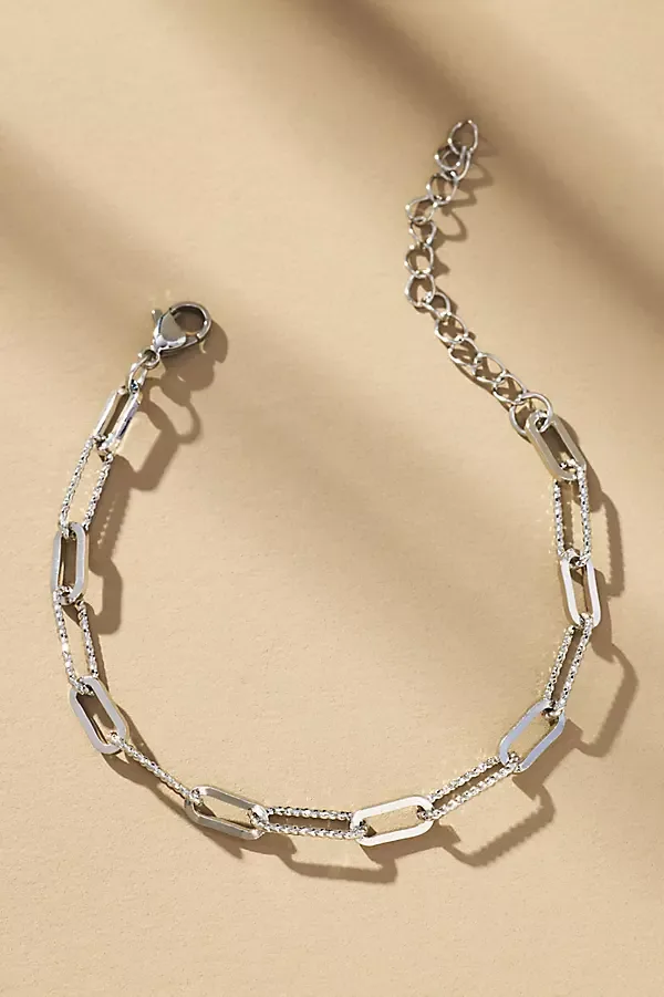 Textured Paperclip Charm Bracelet