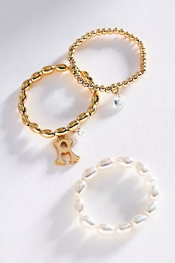 Initial Stretch Rings, Set of 3