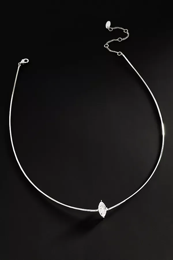Demi-Fine Delicate Marquise Pendant Necklace