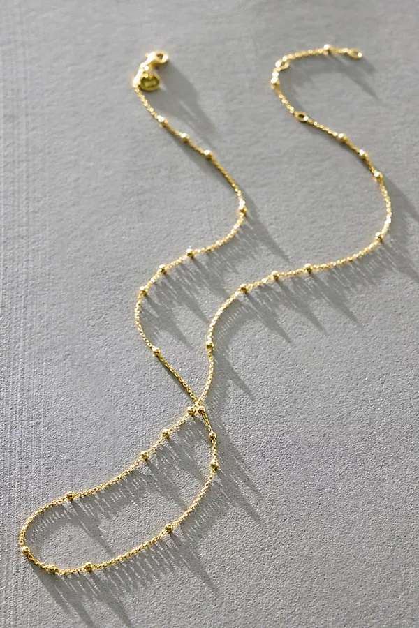 Plated Beaded Chain Necklace