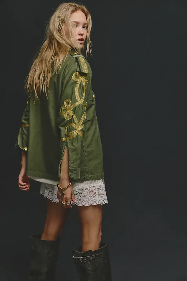 Embroidered Military Jacket
