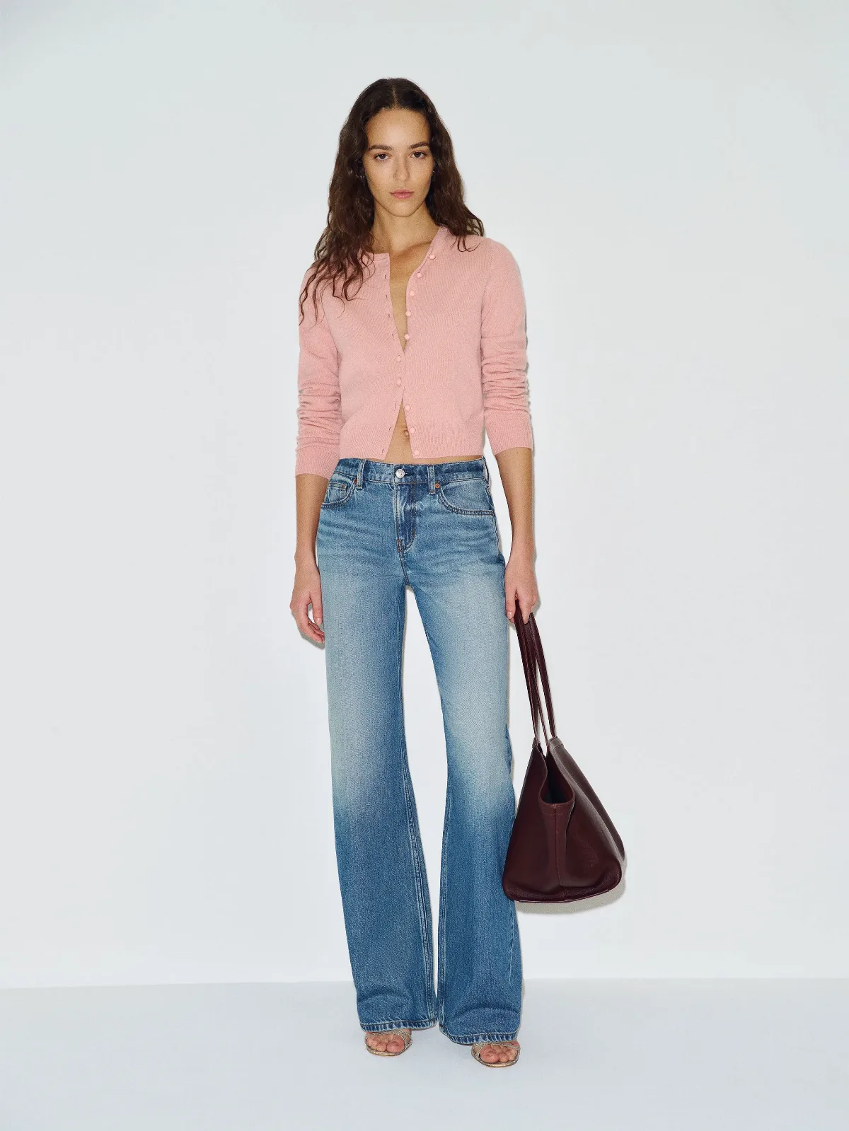 Caspia Cashmere Cropped Cardigan by Reformation