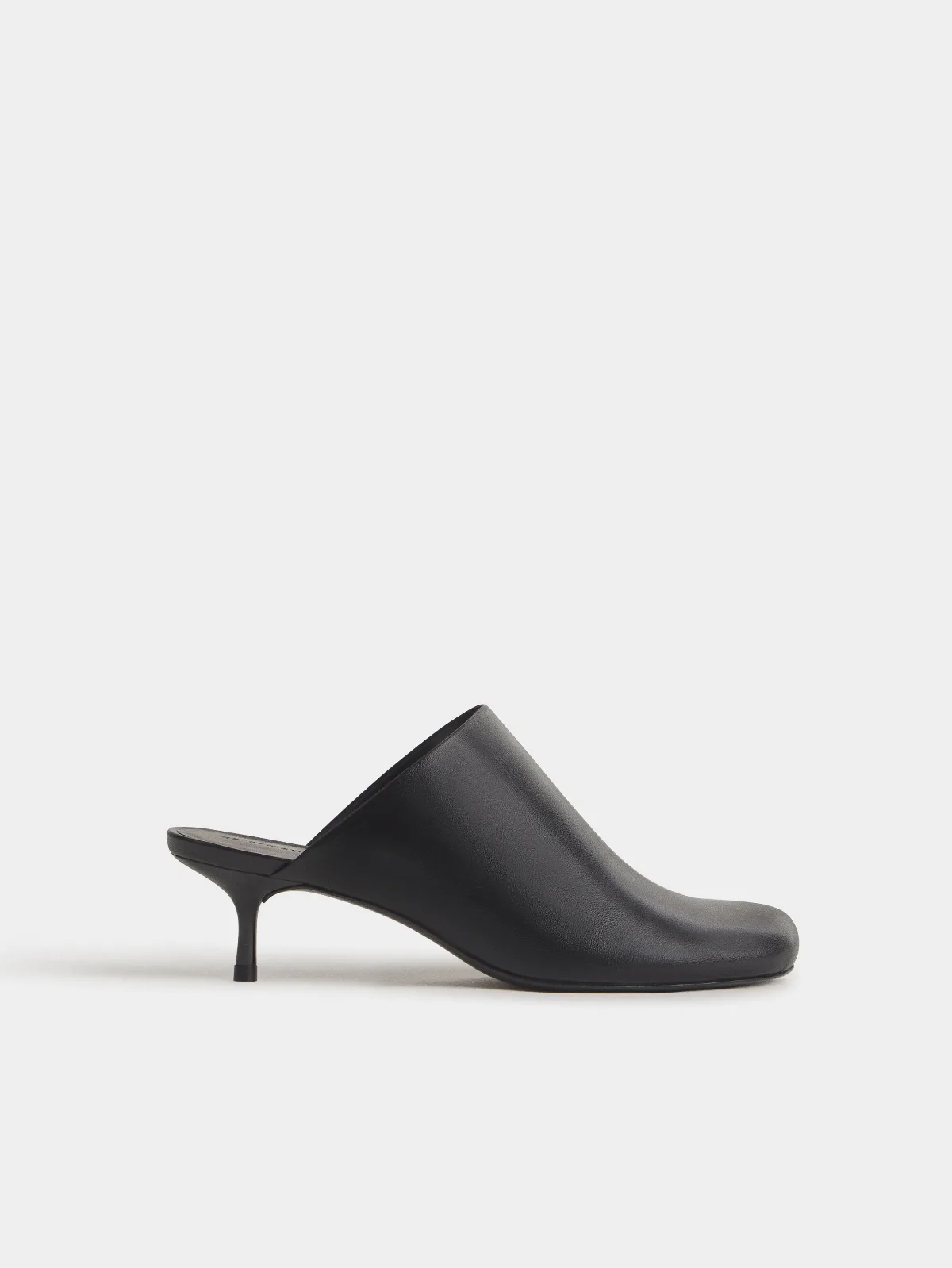 Phadra Heeled Mule Black Leather