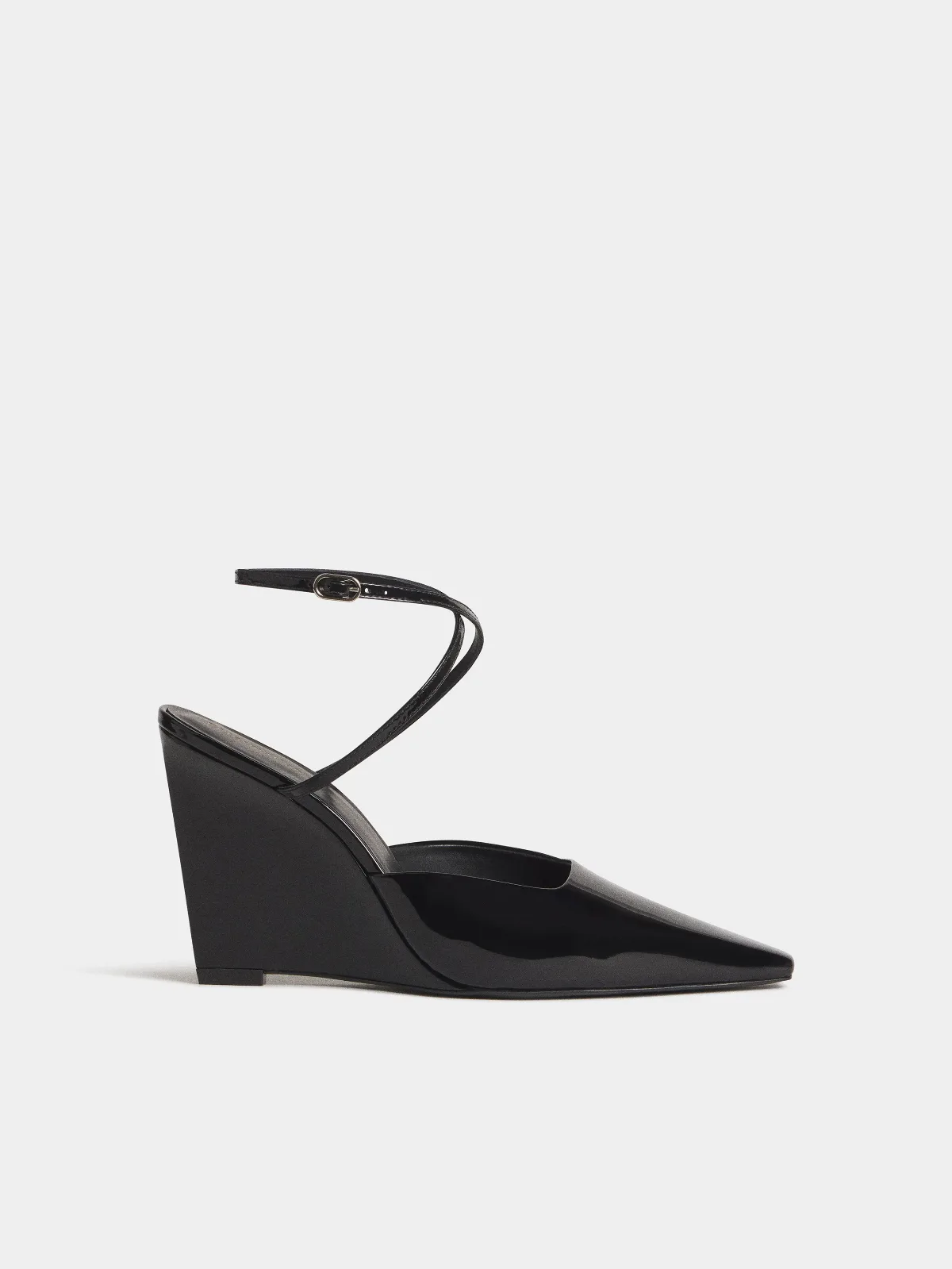 Natasha Wedge Black Patent