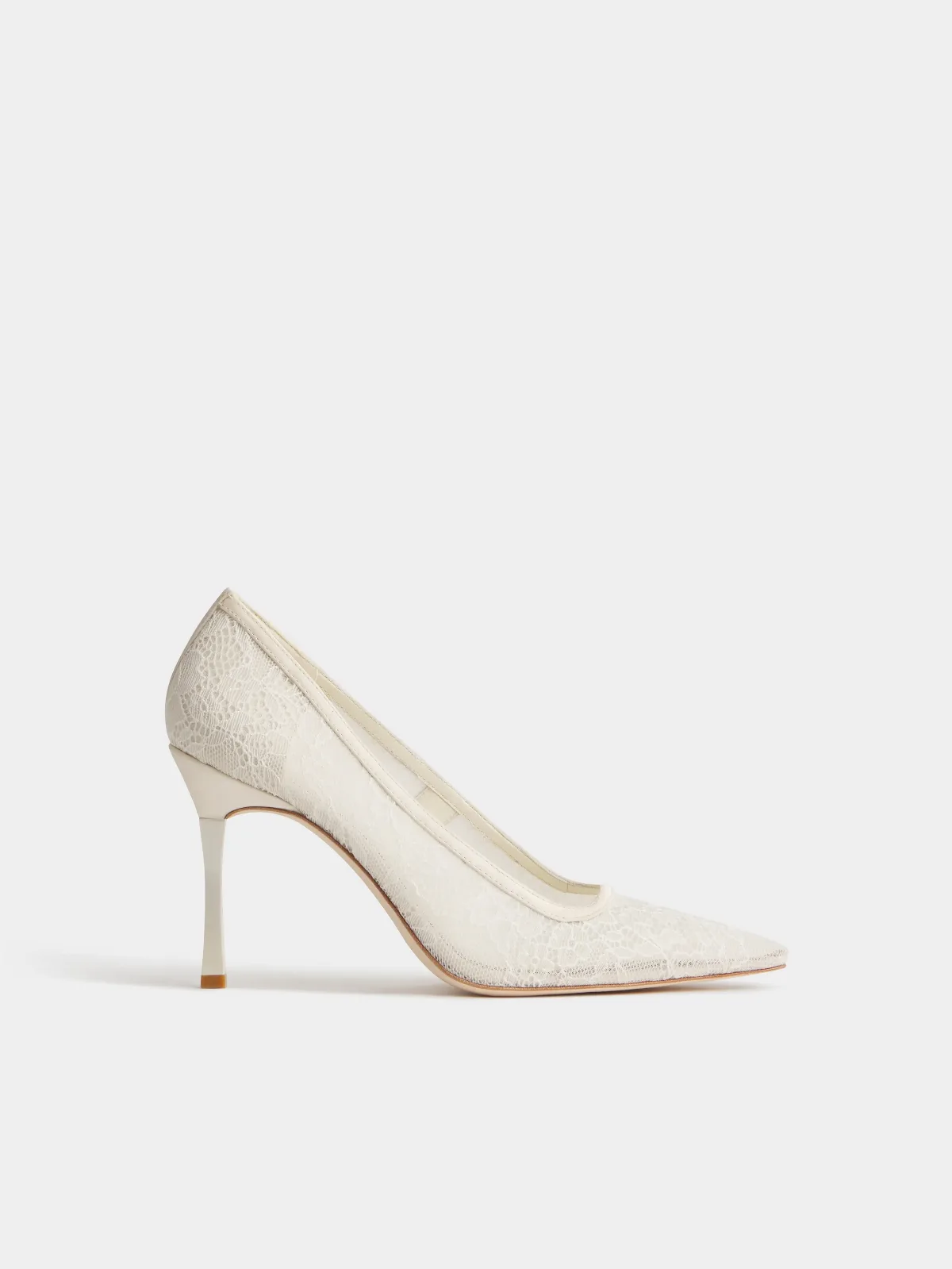 Joelle Heeled Pump Ivory Lace