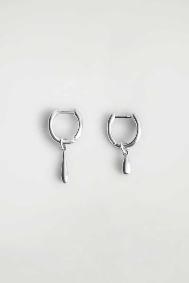 Mismatched Teardrop Hoop Earrings
