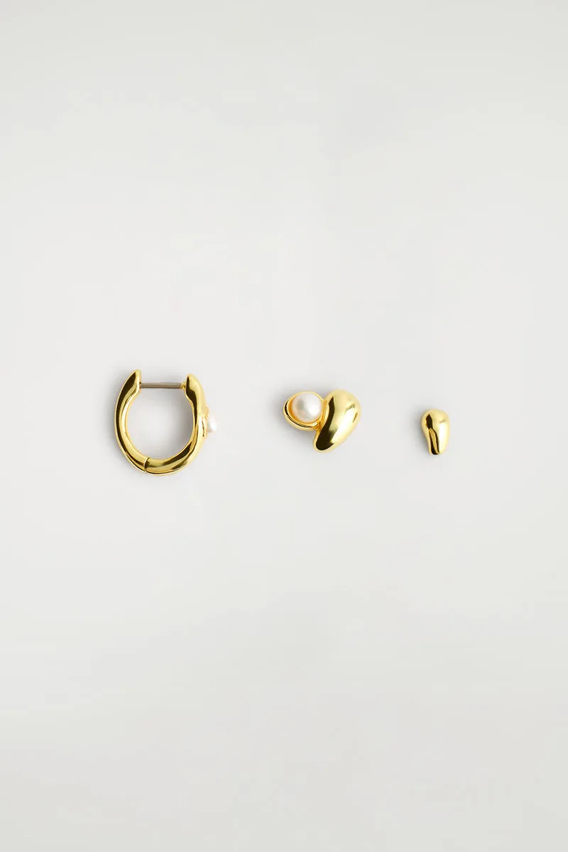 3-Pack Mismatched Teardrop Earrings