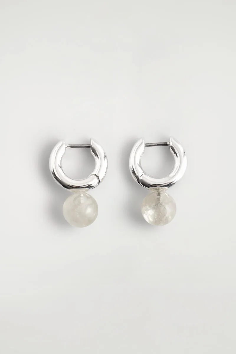 Beaded Huggie Hoop Earrings
