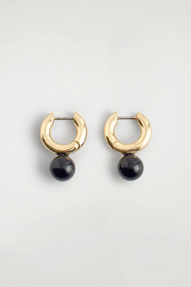 Beaded Huggie Hoop Earrings