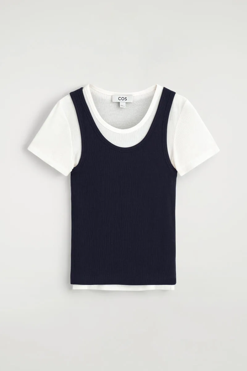 Layered Ribbed-Jersey T-Shirt by COS