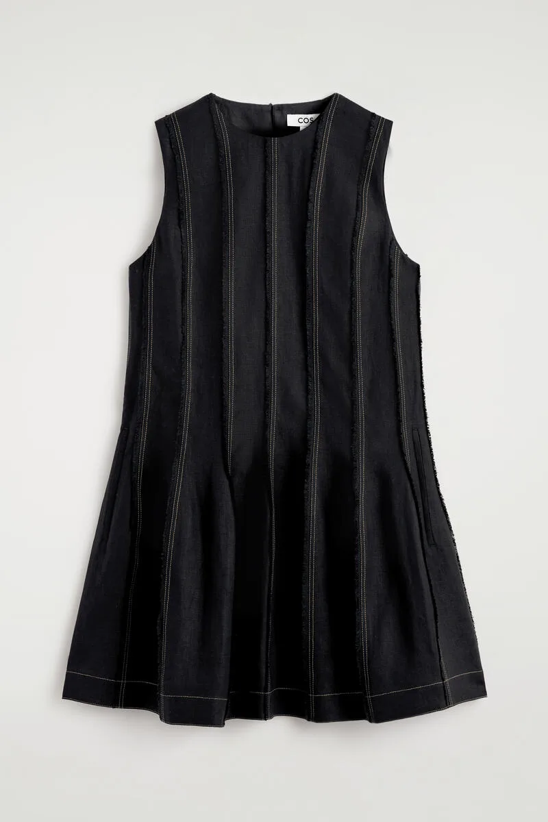 Sculpted Pleated Mini Dress