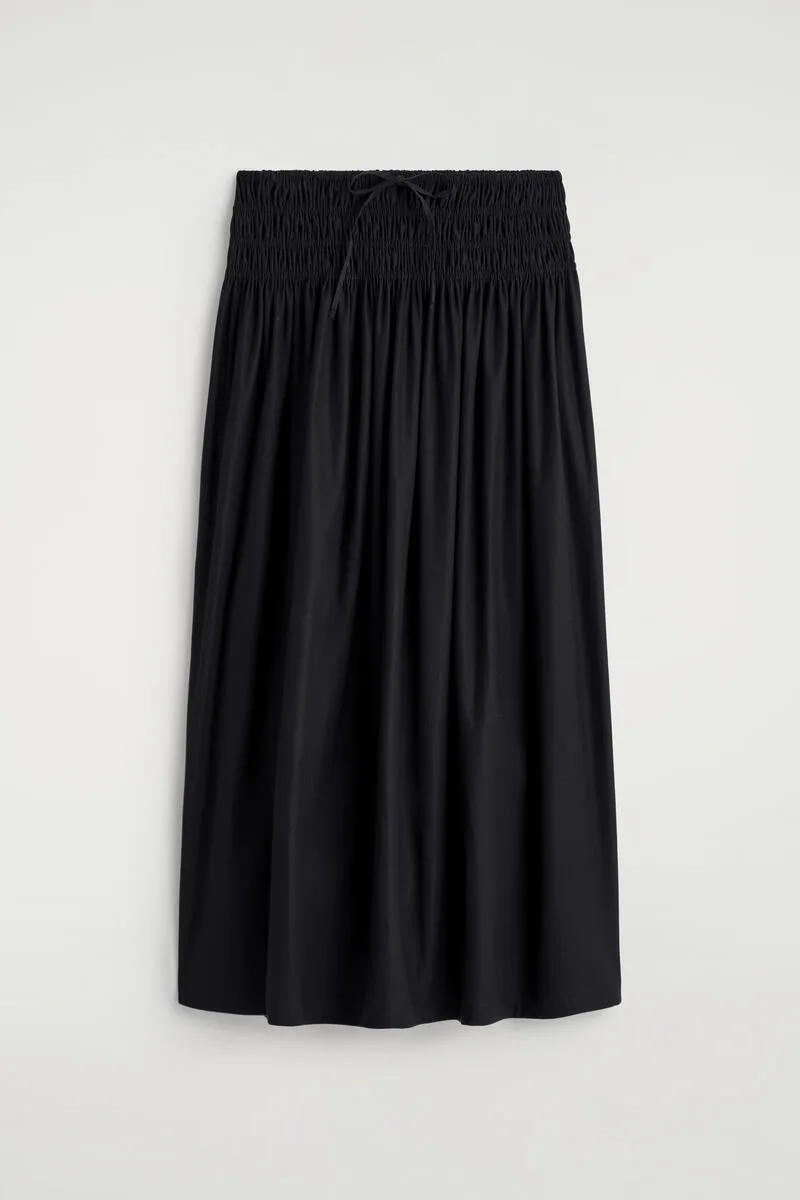Ruched-Waist Midi Skirt by COS