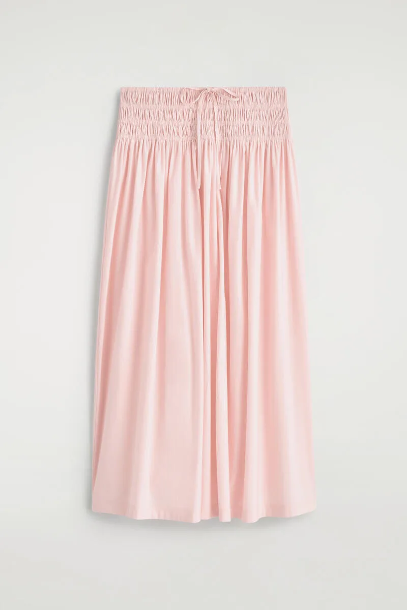 Ruched-Waist Midi Skirt