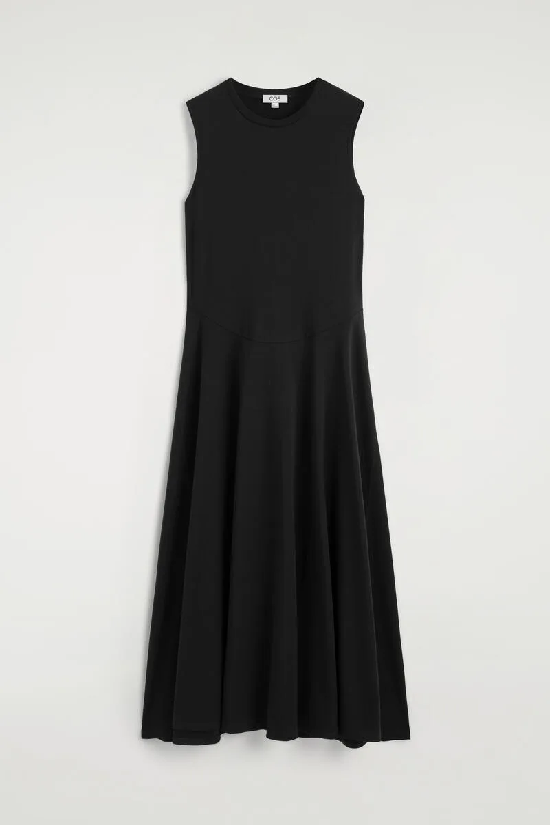 Sculptural Cotton-Jersey Midi Dress