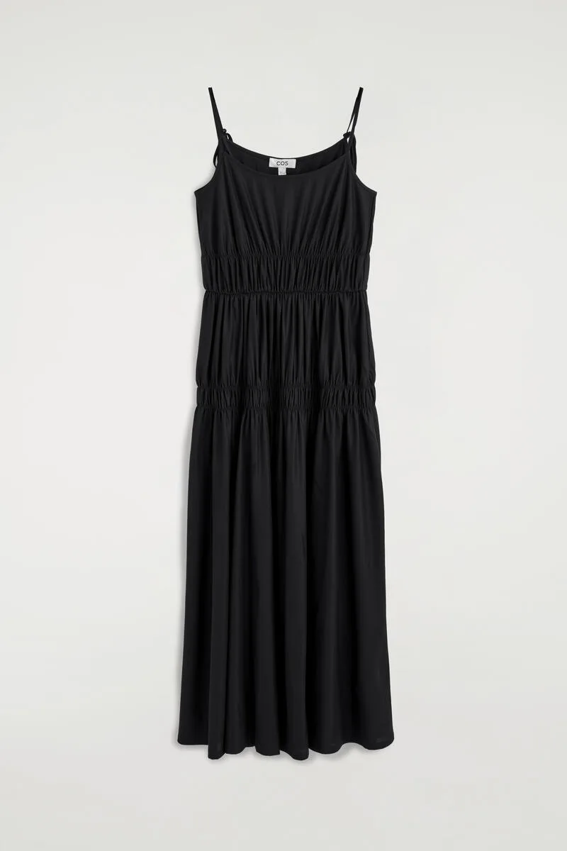 Gathered Jersey Midi Dress