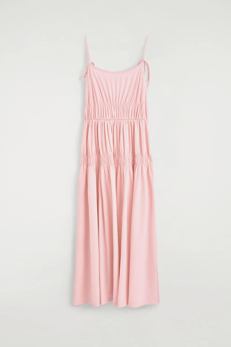 Gathered Jersey Midi Dress