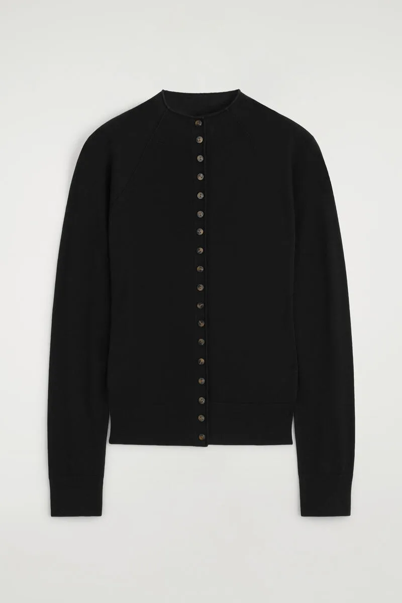 Merino Wool Funnel-Neck Cardigan by COS