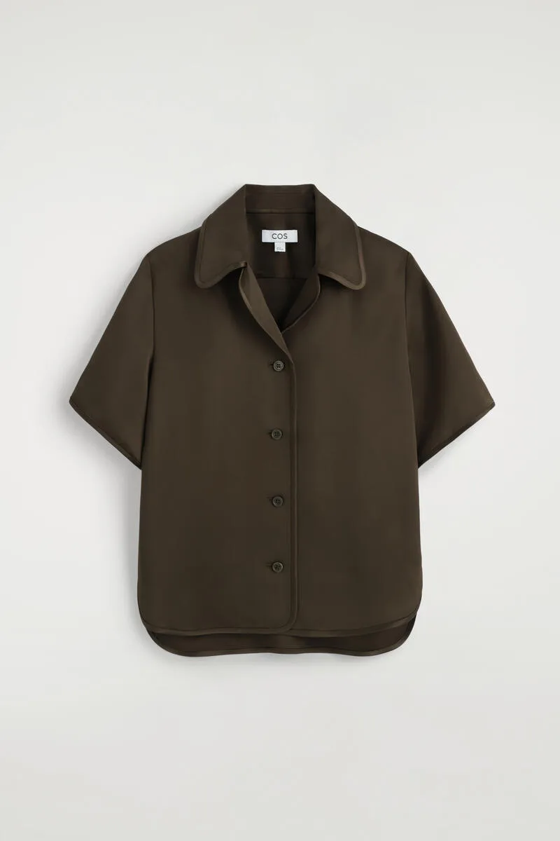 Contrast-Piped Satin Shirt by COS