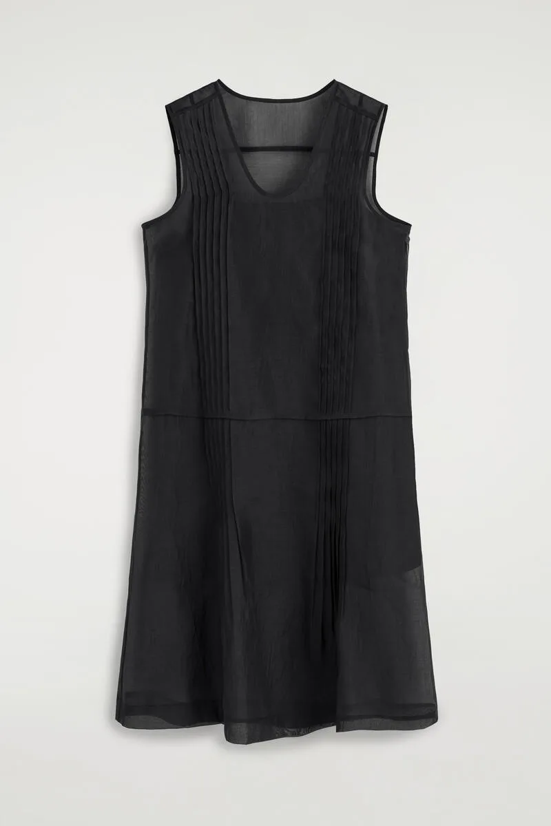 Sheer Pintucked Dress