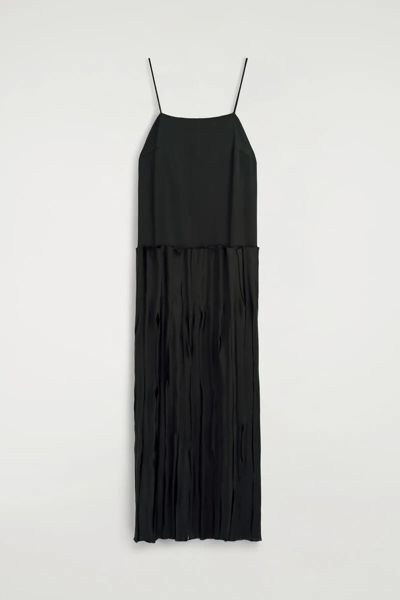 Appliquéd Paneled Midi Dress
