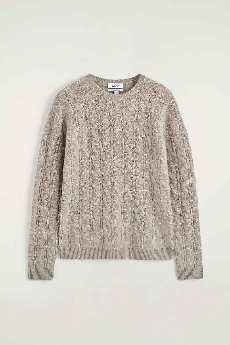 Cable-Knit Pure Cashmere Sweater by COS