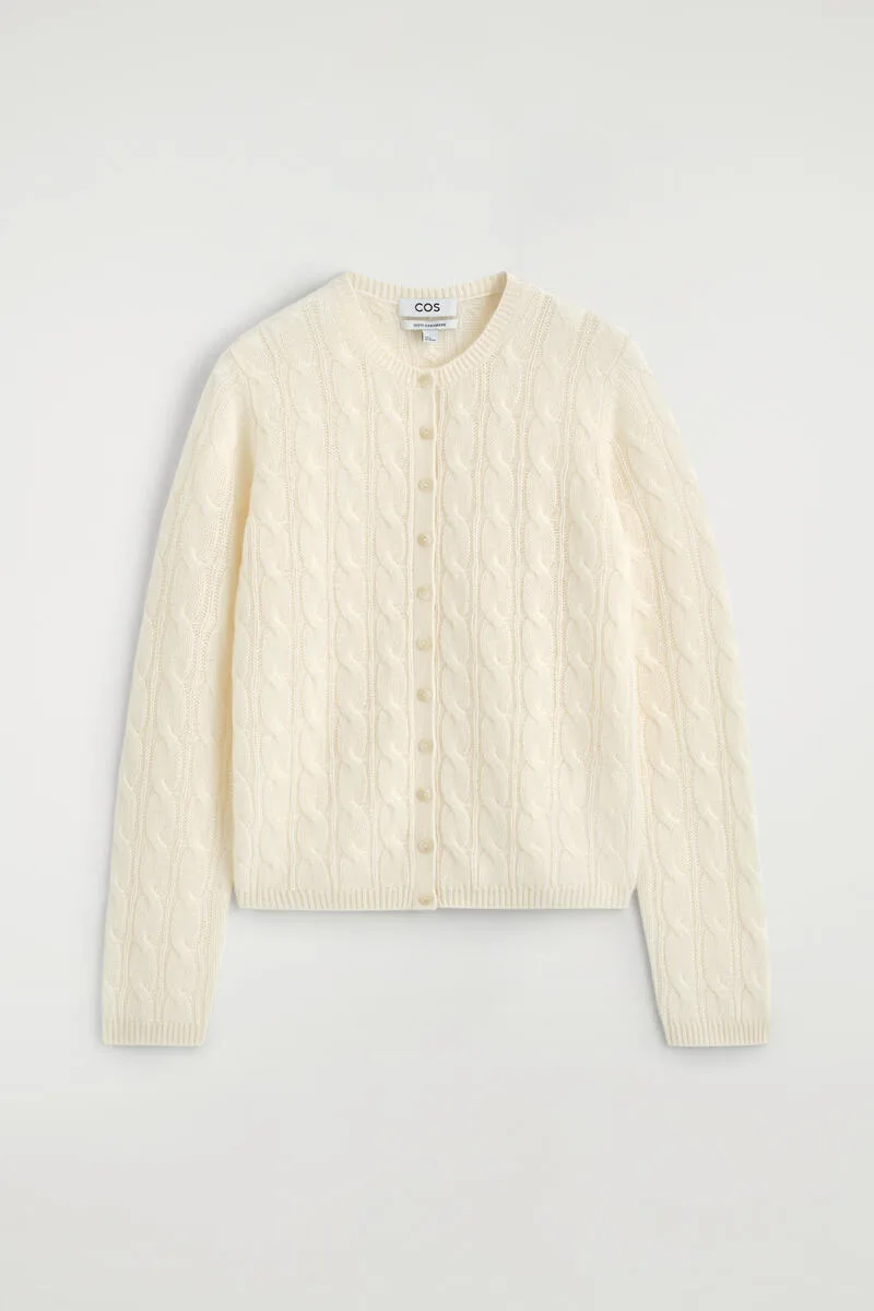 Cable-Knit Pure Cashmere Cardigan by COS