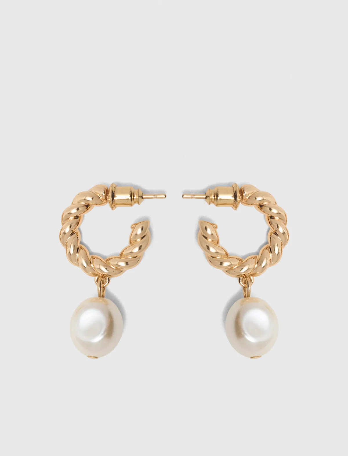 Twisted Bead Hoop Earrings
