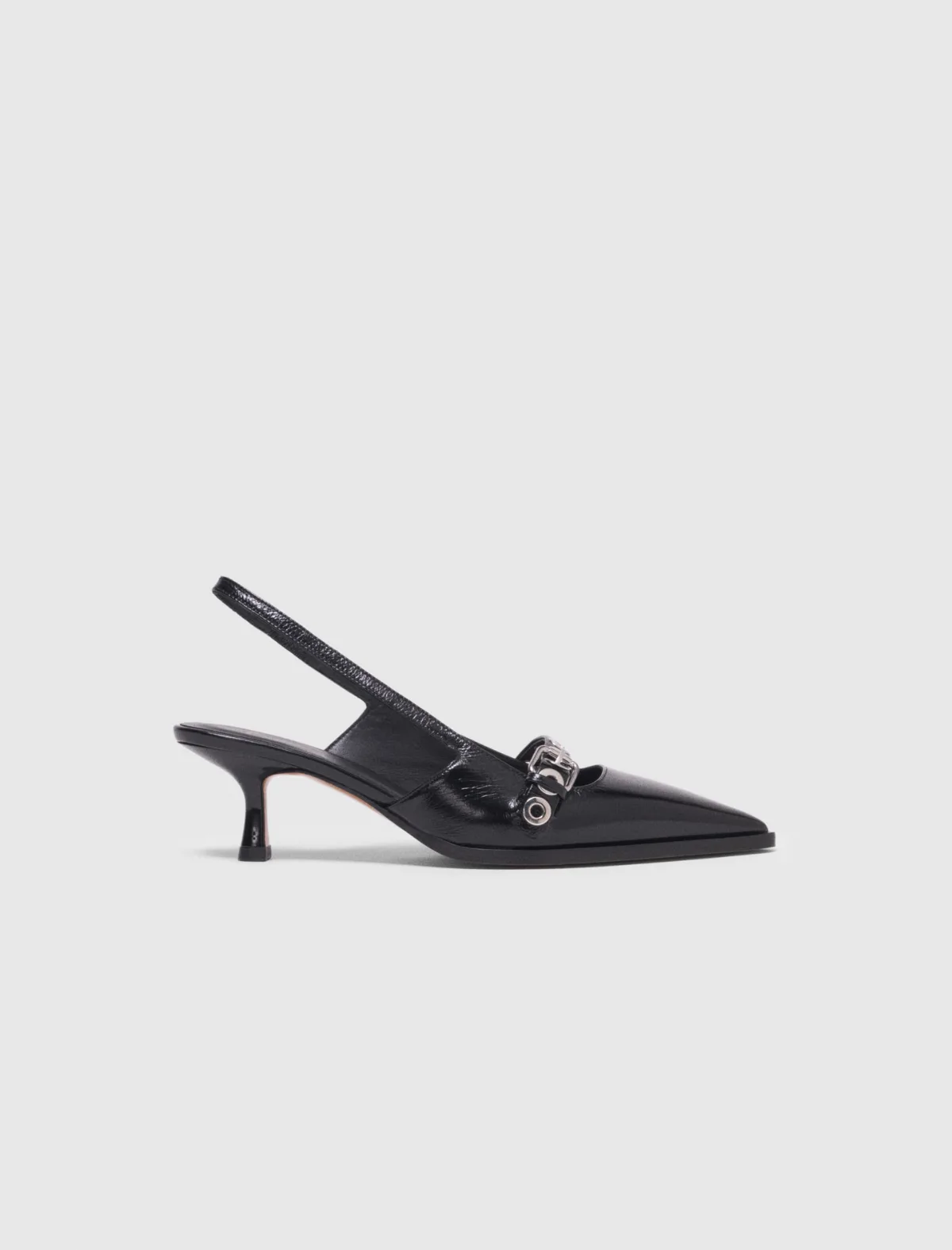 Leather Pumps with Eyelet Strap