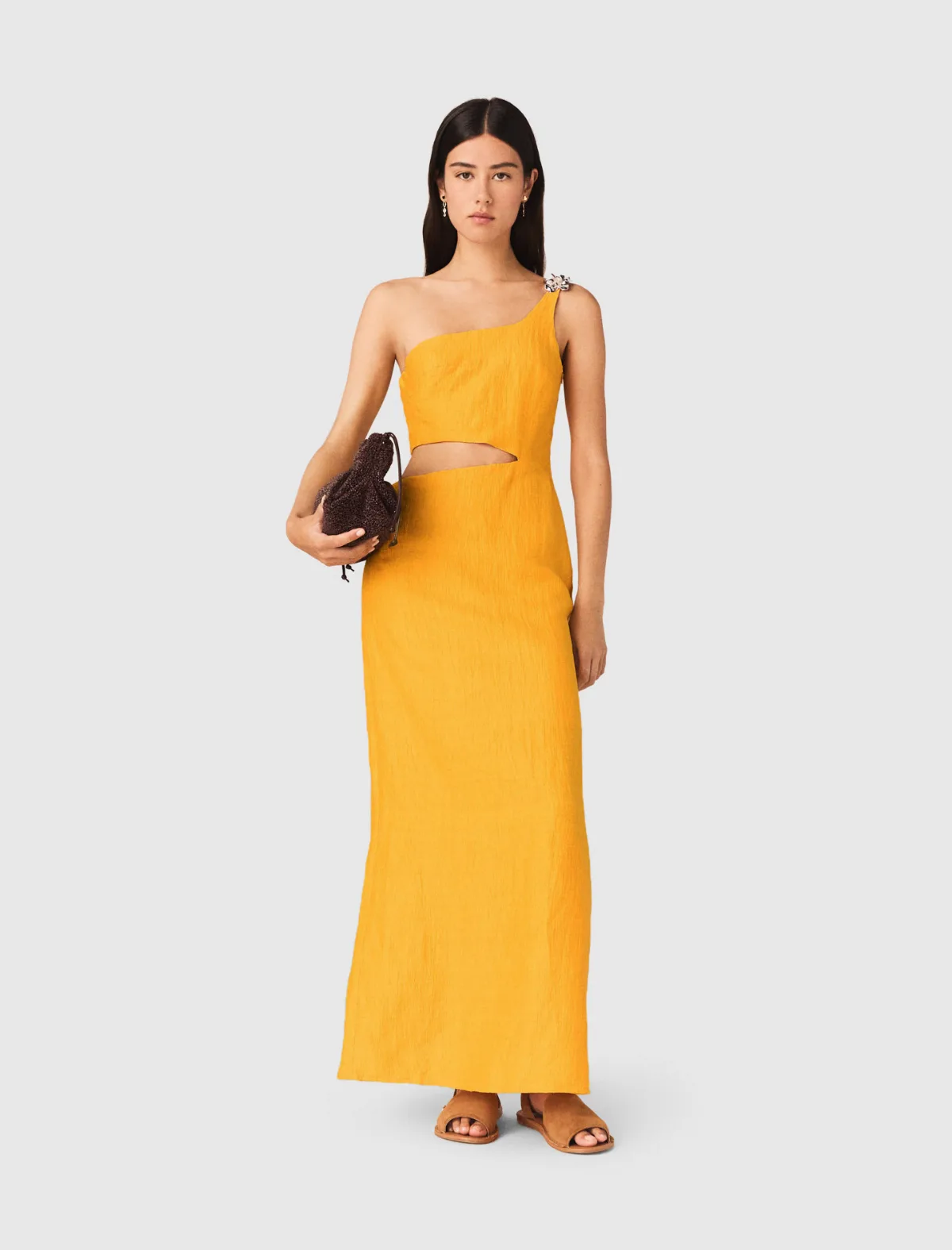 Asymmetrical Linen-Blend Dress