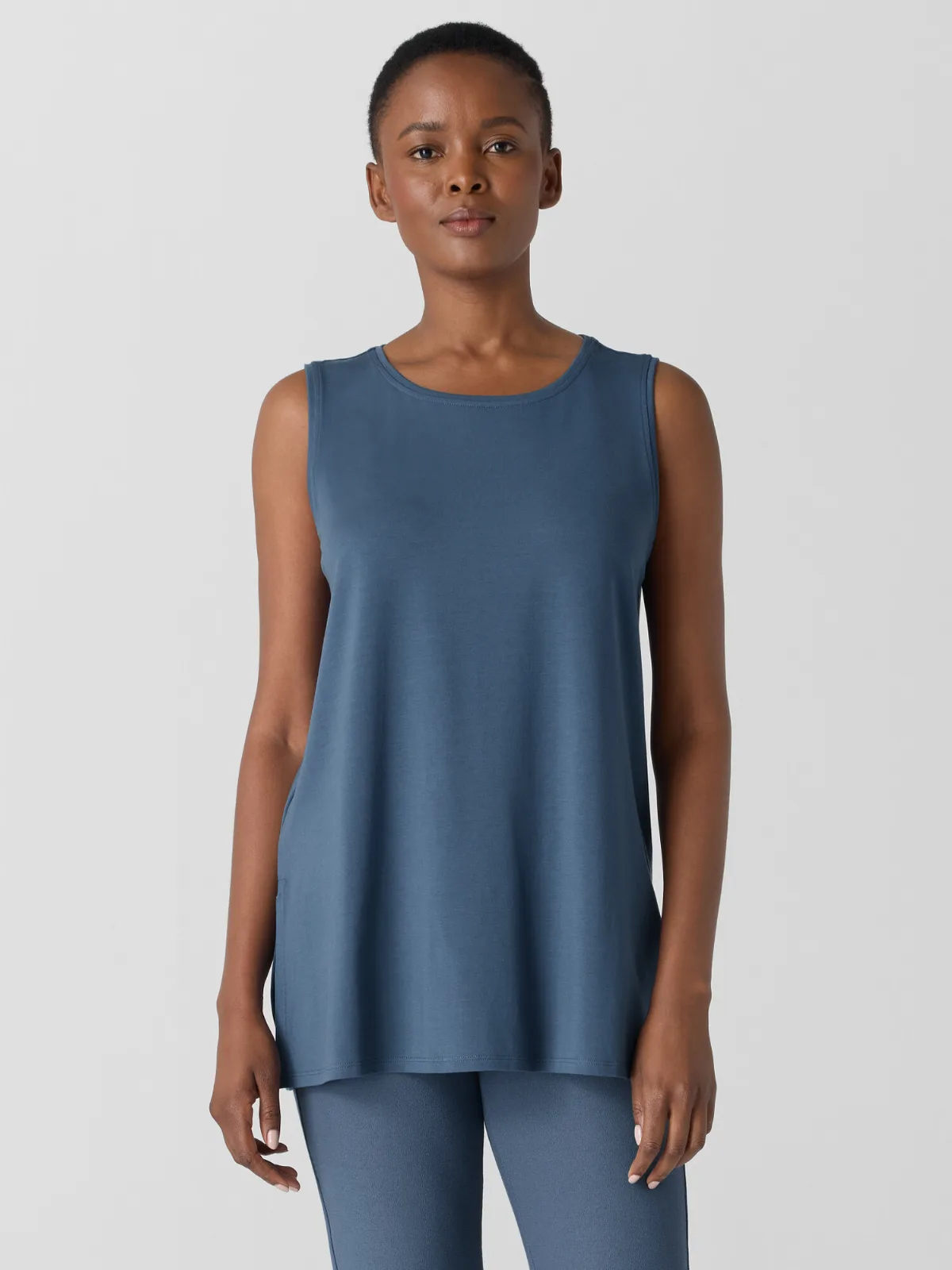 Stretch Jersey Knit Long Tank