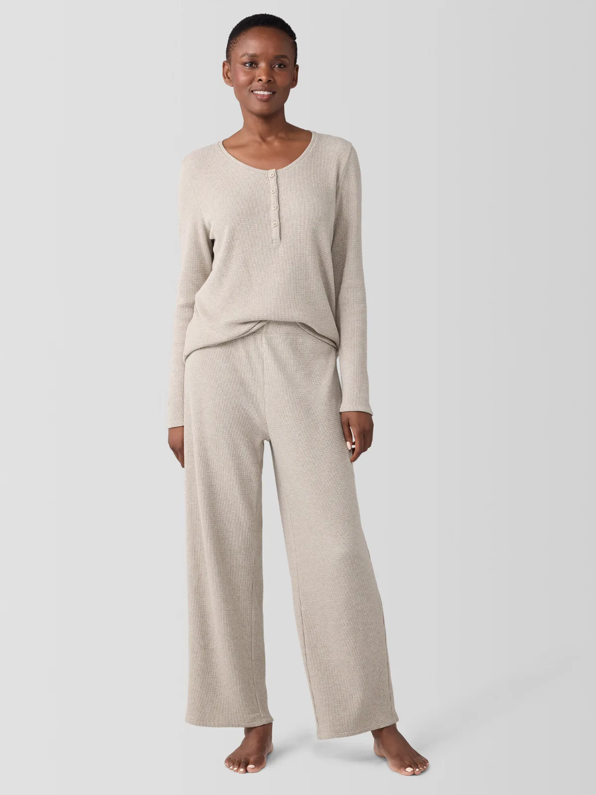 Melange Organic Cotton Waffle Sleep Pant