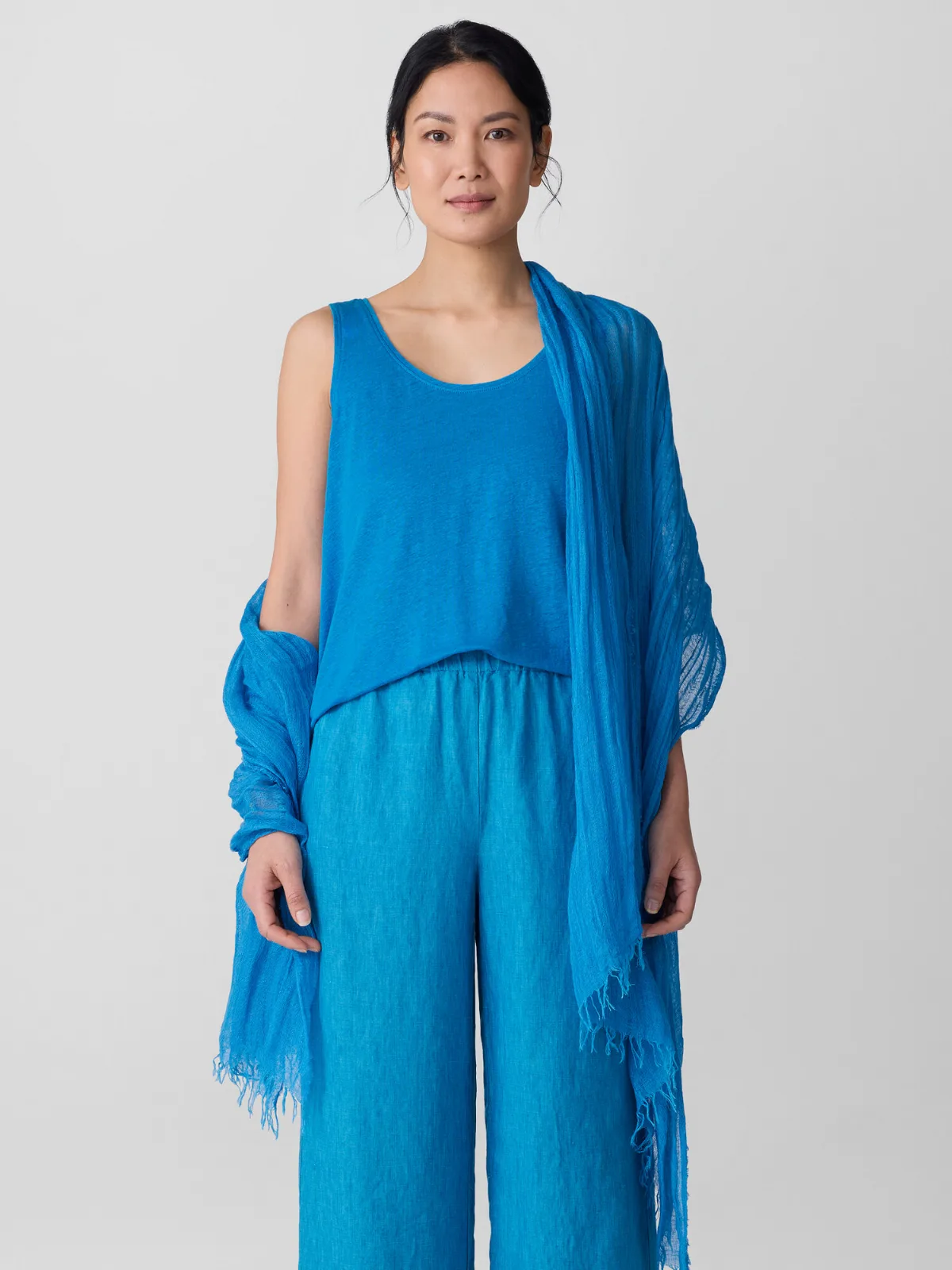 Textured Linen Blend Scarf by EILEEN FISHER